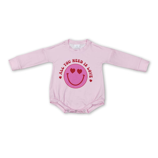 All you need is love heart smile girls Valentine's romper