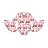 Pink leopard tractor baby girls romper