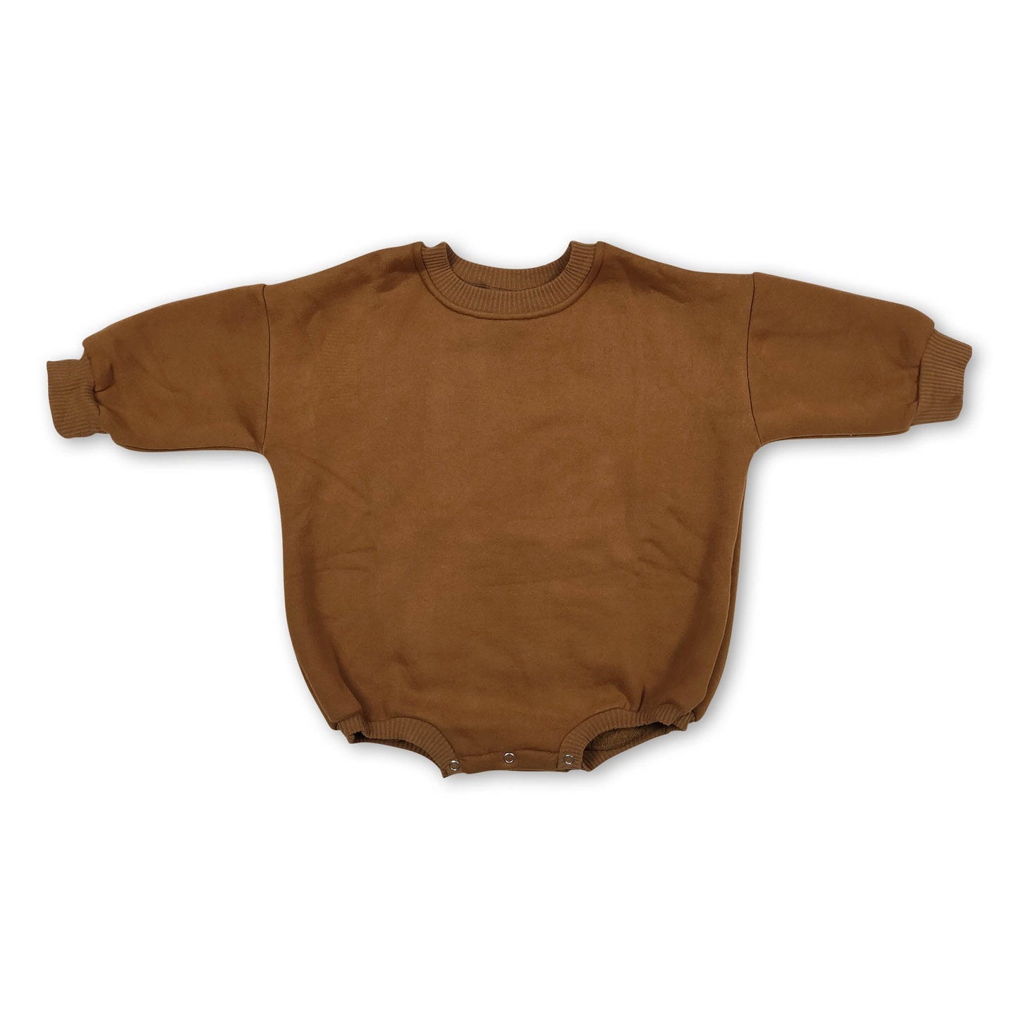 Dark brown cotton long sleeves baby sweat romper