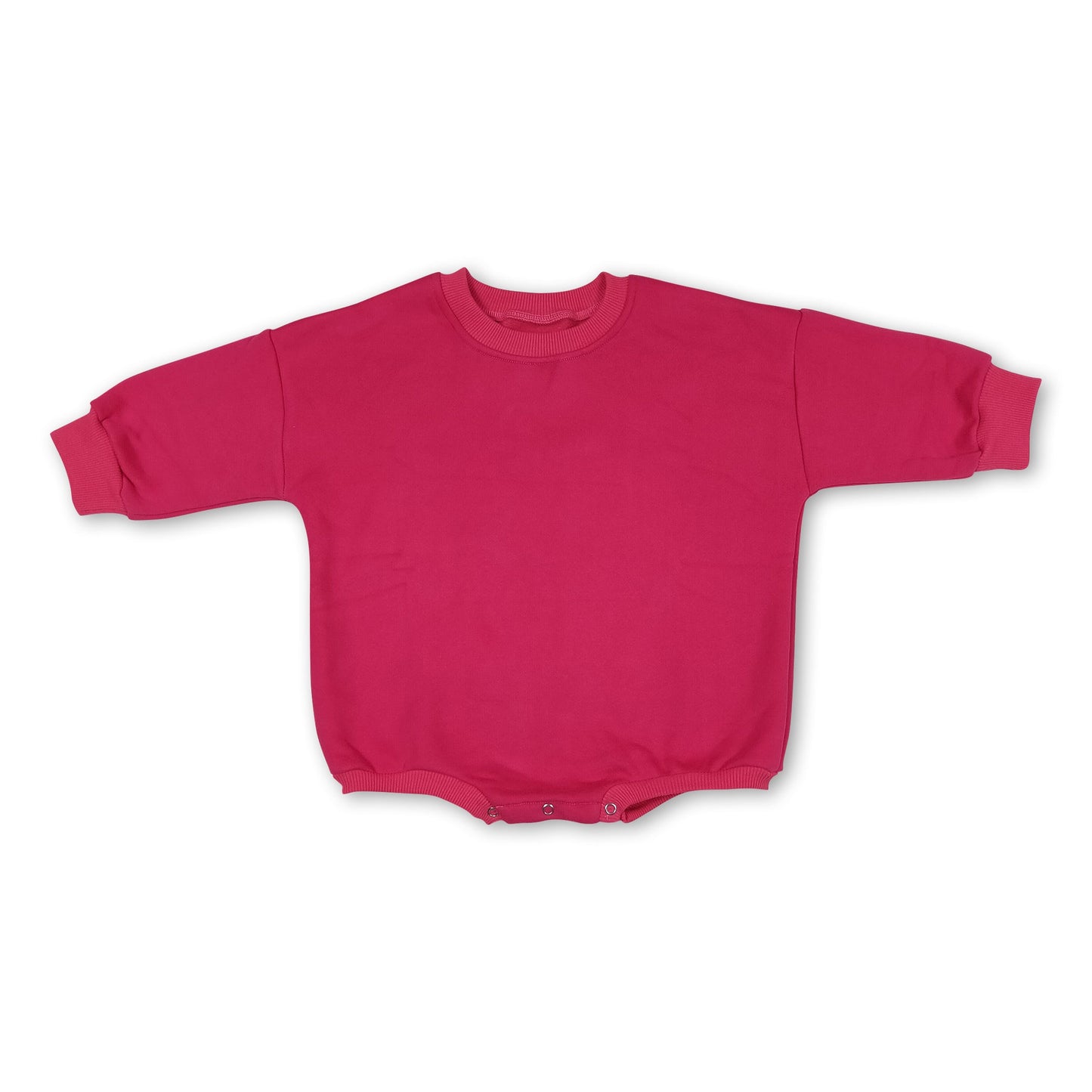Hot pink cotton long sleeves baby sweat romper