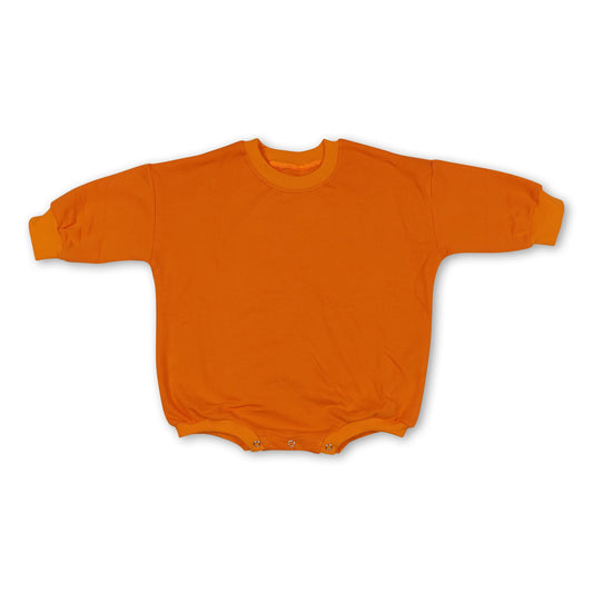 Orange cotton long sleeves baby sweat romper