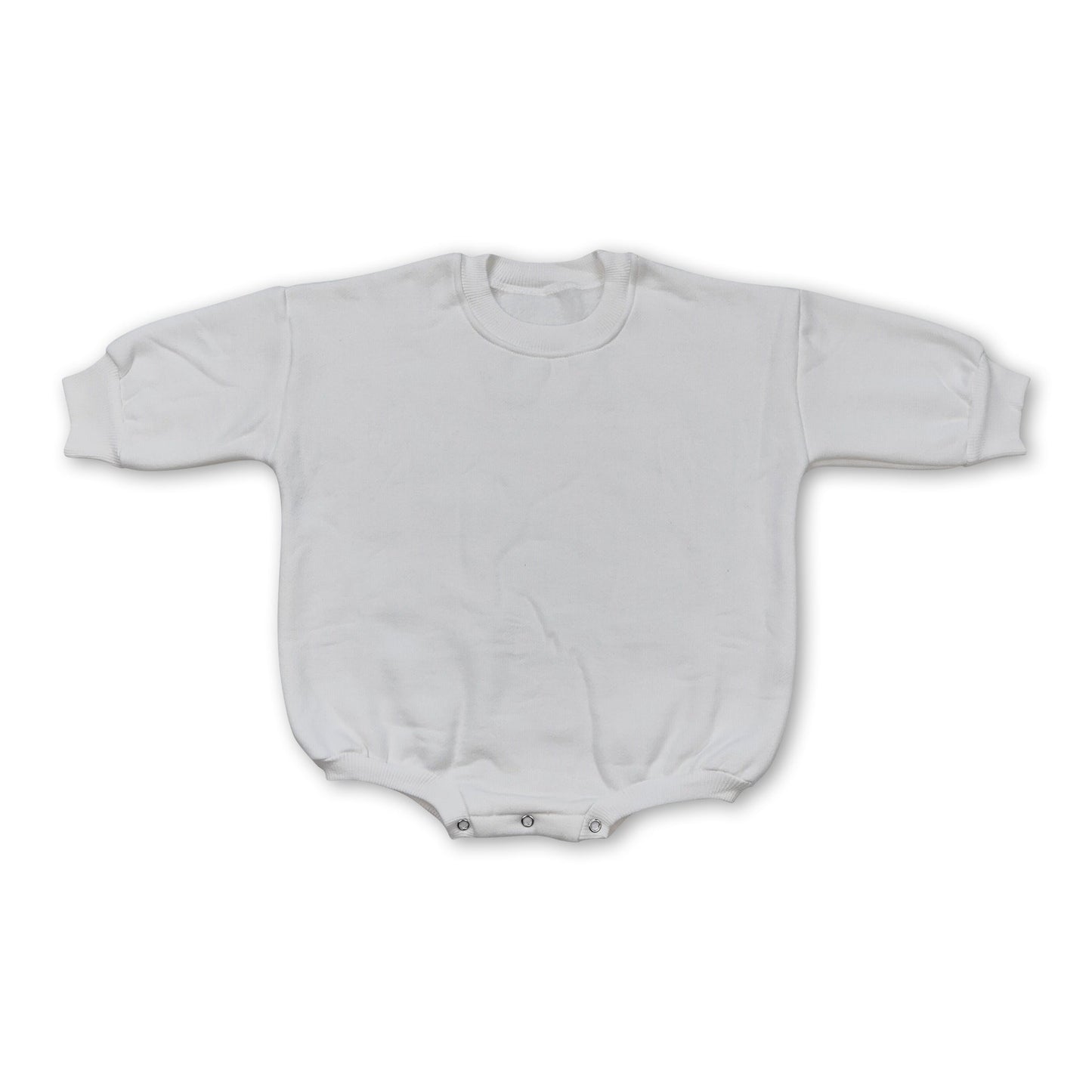 White cotton long sleeves baby sweat romper