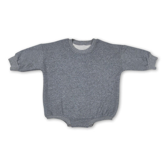 Grey cotton long sleeves baby sweat romper