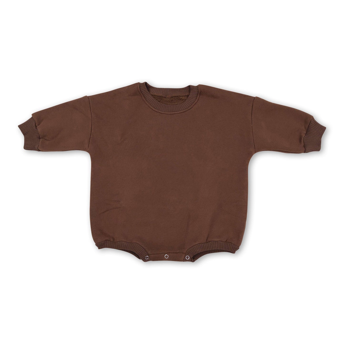 Brown cotton long sleeves baby kids sweat romper