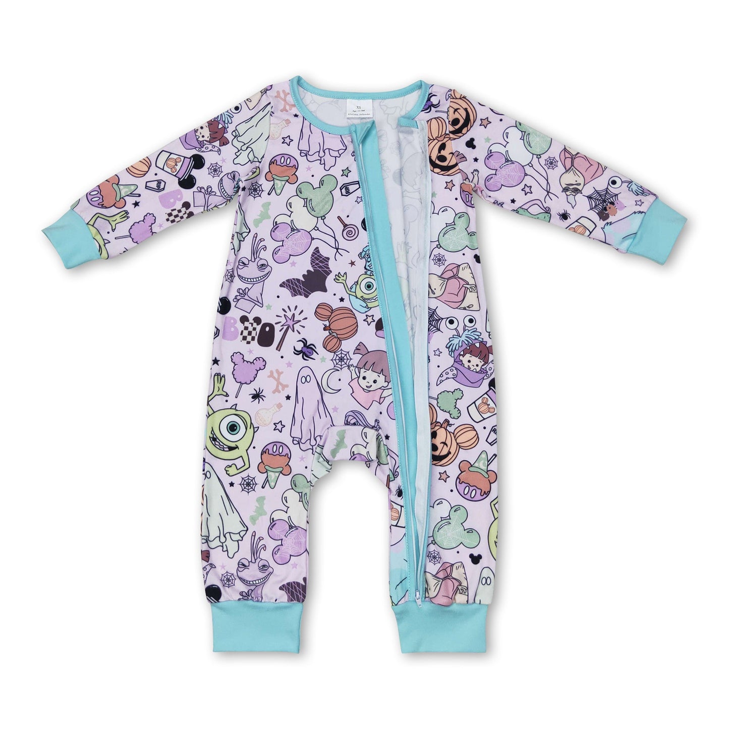 Long sleeves monster baby kids zipper romper