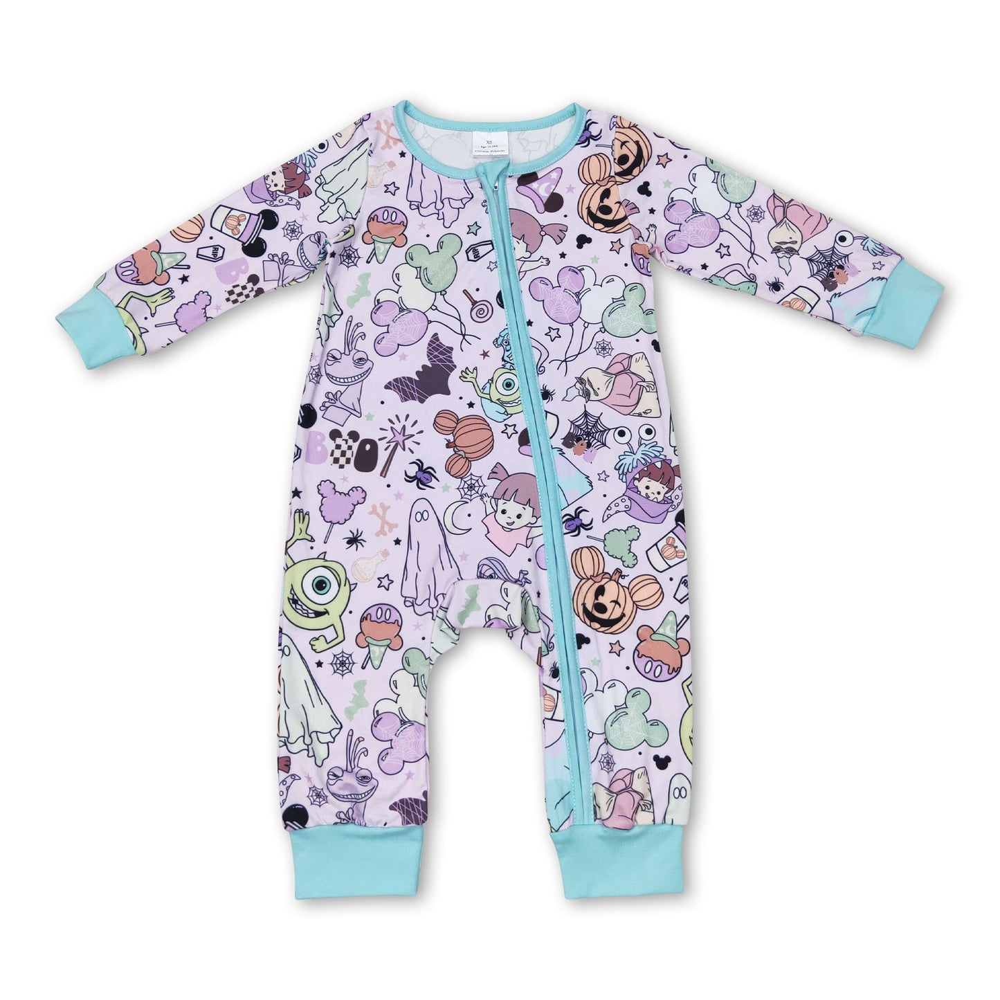 Long sleeves monster baby kids zipper romper