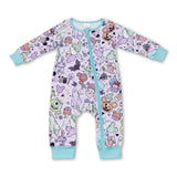 Long sleeves monster baby kids zipper romper
