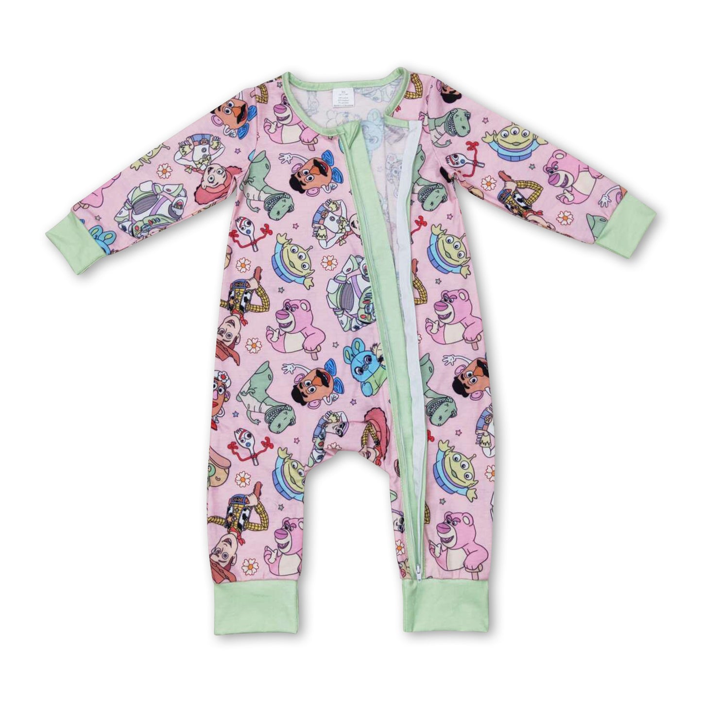 Long sleeves bear toy baby kids zipper romper