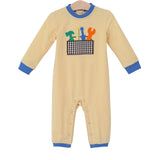 Long sleeves stripe tools baby boys romper