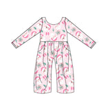 Pink santa gift baby girls Christmas jumpsuit