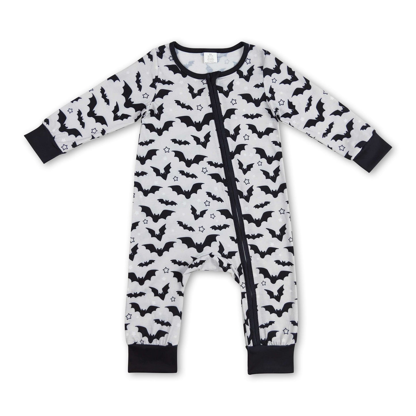 Long sleeves bat baby boy Halloween zipper romper