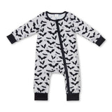 Long sleeves bat baby boy Halloween zipper romper