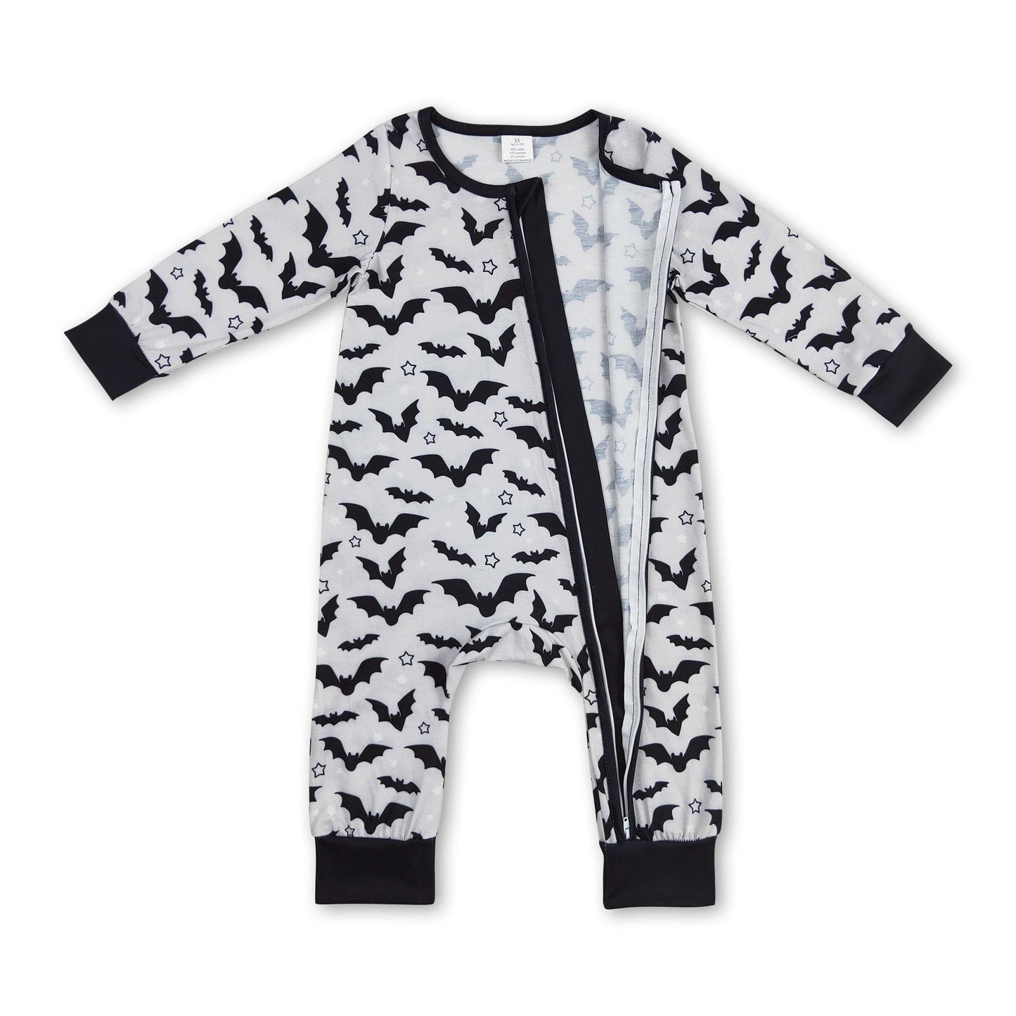 Long sleeves bat baby boy Halloween zipper romper