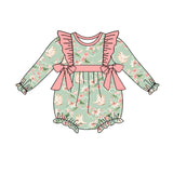 Long sleeves floral boots baby girls romper
