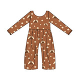 Pumpkin turkey pocket baby girls Thanksgiving jumpsuit