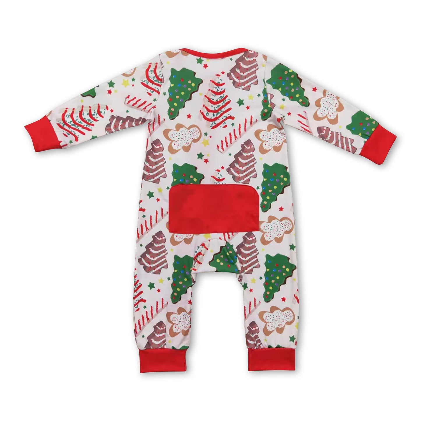 Christmas tree cake gingerbread baby boy bamboo zipper romper