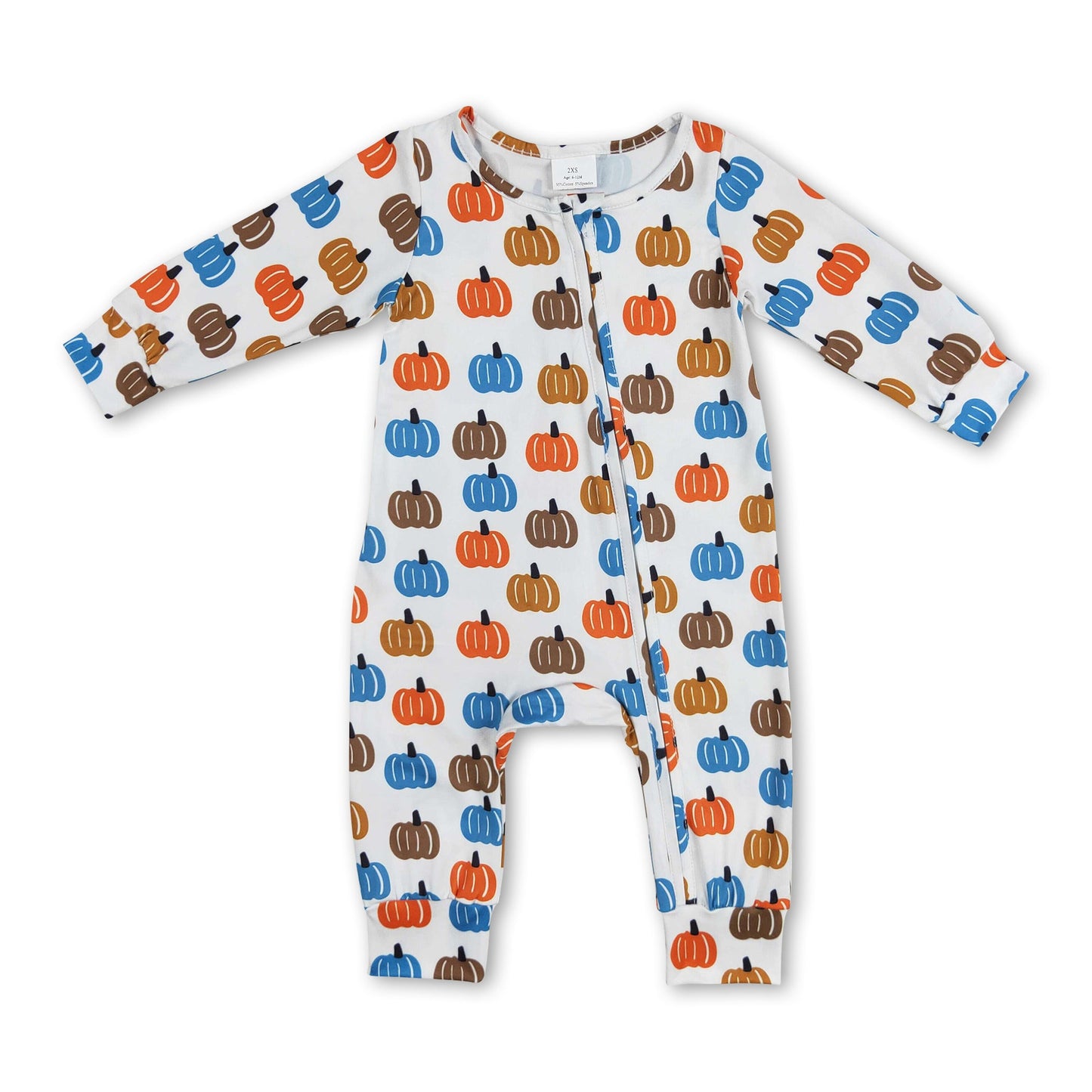 Blue pumpkin long sleeves baby boys zipper fall romper