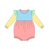 Long sleeves solid colors baby girls romper