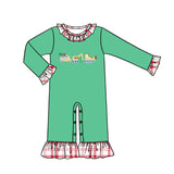 Long sleeves constructions Christmas tree girls romper