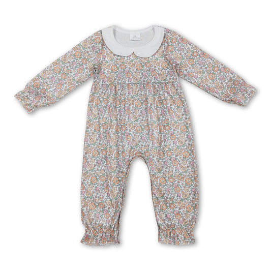 Long sleeves floral baby girls fall romper