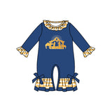 Plaid ruffle nativity baby girls Christmas romper