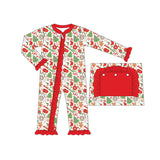 Christmas tree cake gingerbread baby girls zipper romper