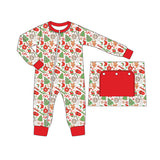 Christmas tree cake gingerbread baby boys zipper romper
