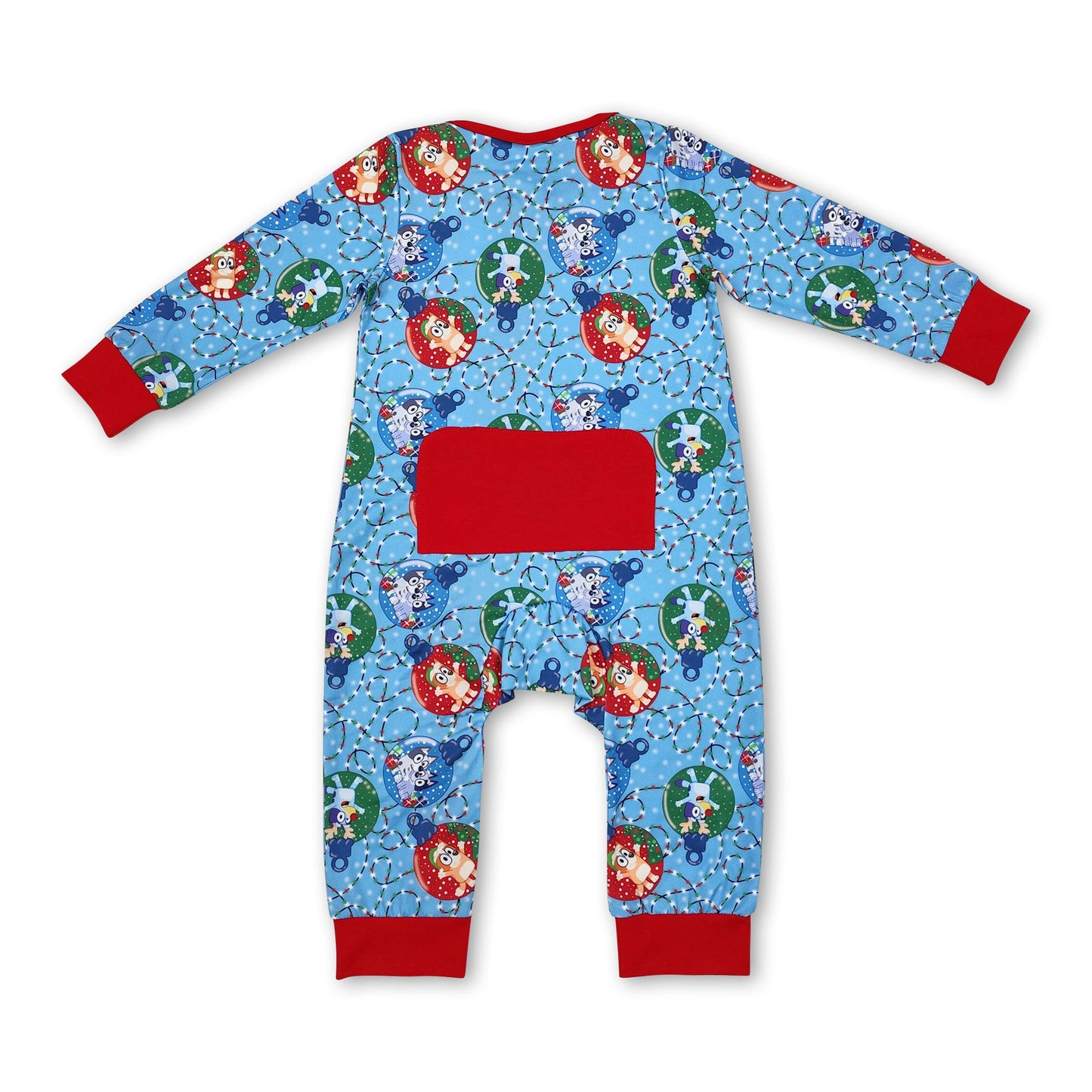 Long sleeves jingle bell dog baby boys Christmas zipper romper