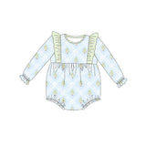 Light blue Christmas tree baby girls Christmas romper