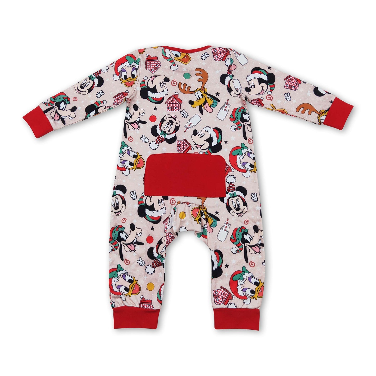 Duck mouse deer baby boys Christmas zipper romper