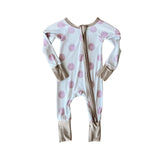 Long sleeves pink smile baby girls zipper romper