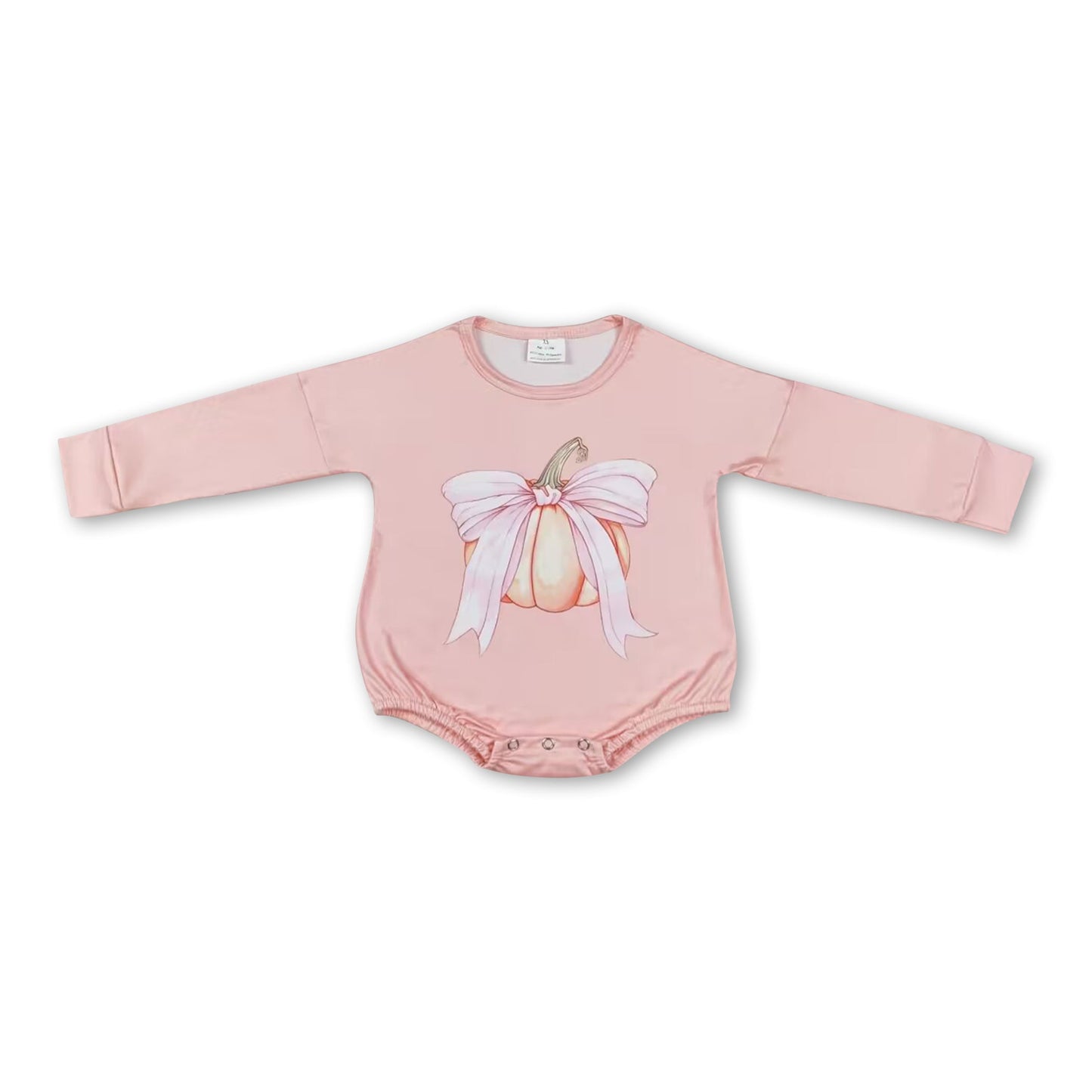 Long sleeves bow pumpkin baby girls fall romper