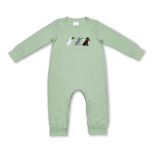 Long sleeves dog duck baby boy fall romper