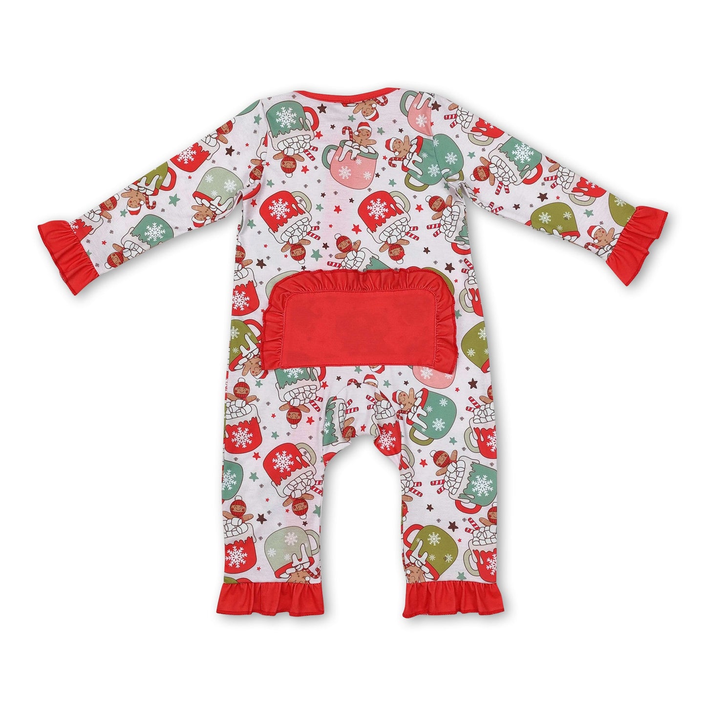 gingerbread baby girls Christmas bamboo zipper romper