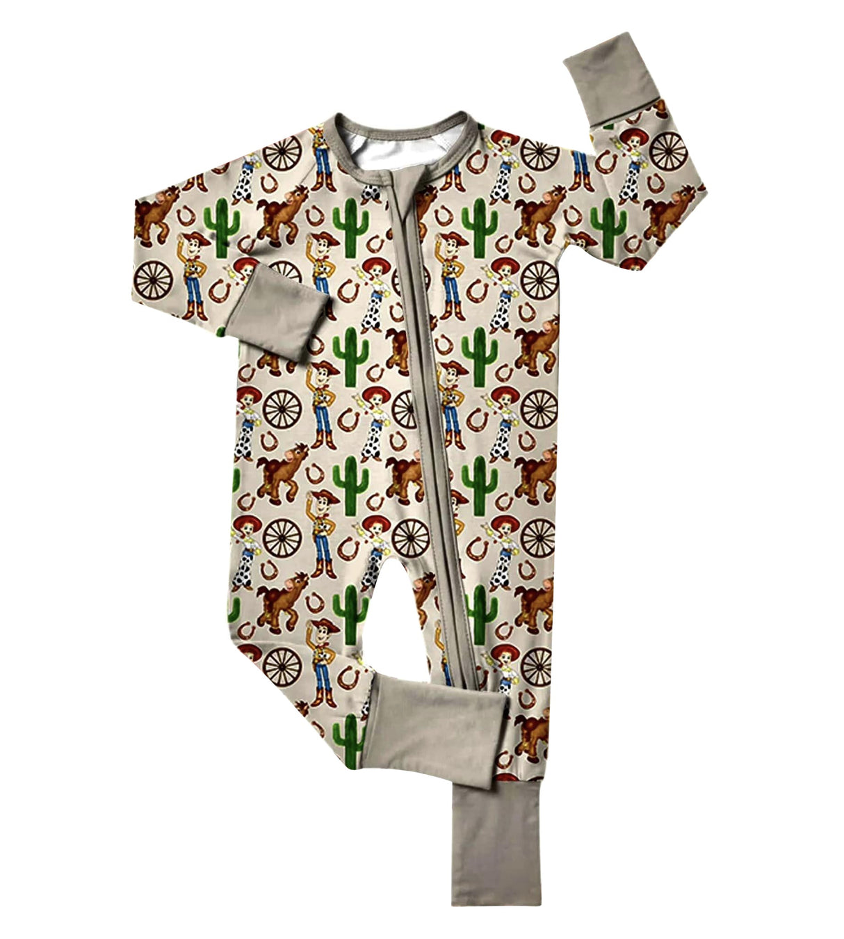 Long sleeves cactus toy baby kids zipper romper