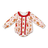 Long sleeves gingerbread baby girls Christmas romper