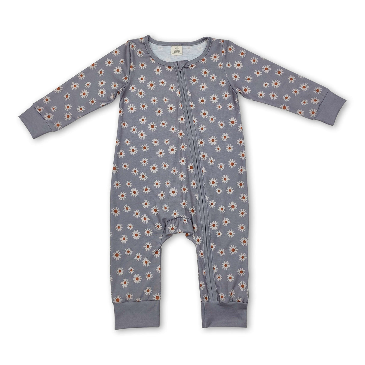 Long sleeves daisy baby girls zipper sleeper