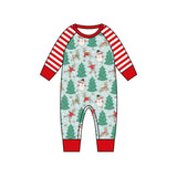 Stripe Christmas tree deer snowman baby boy romper