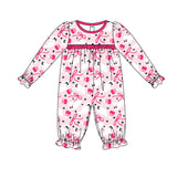 Hot pink ghost candy corn baby girls Halloween romper