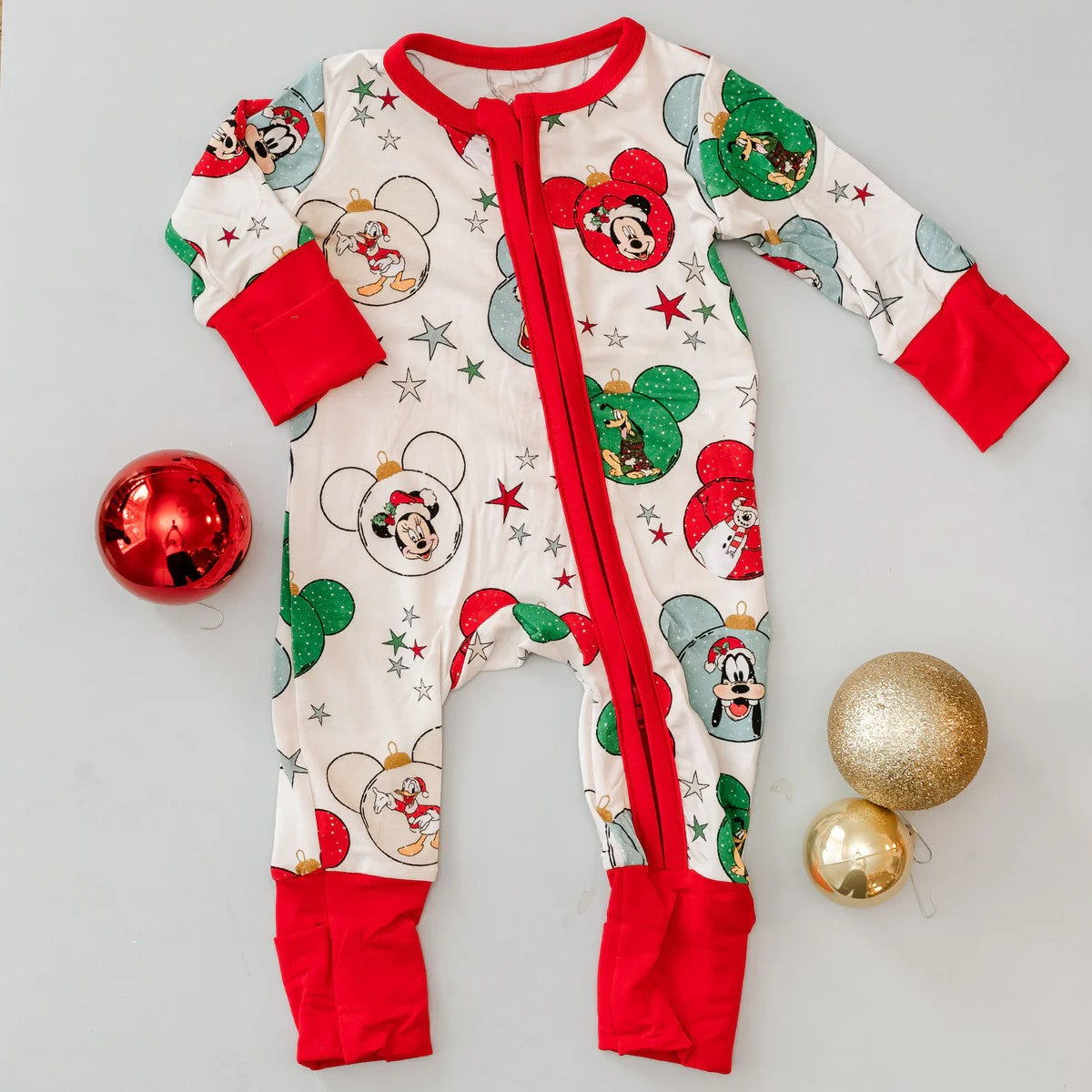 Red baby kids Christmas  zipper romper