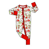 Green face Christmas tree gift baby zipper romper