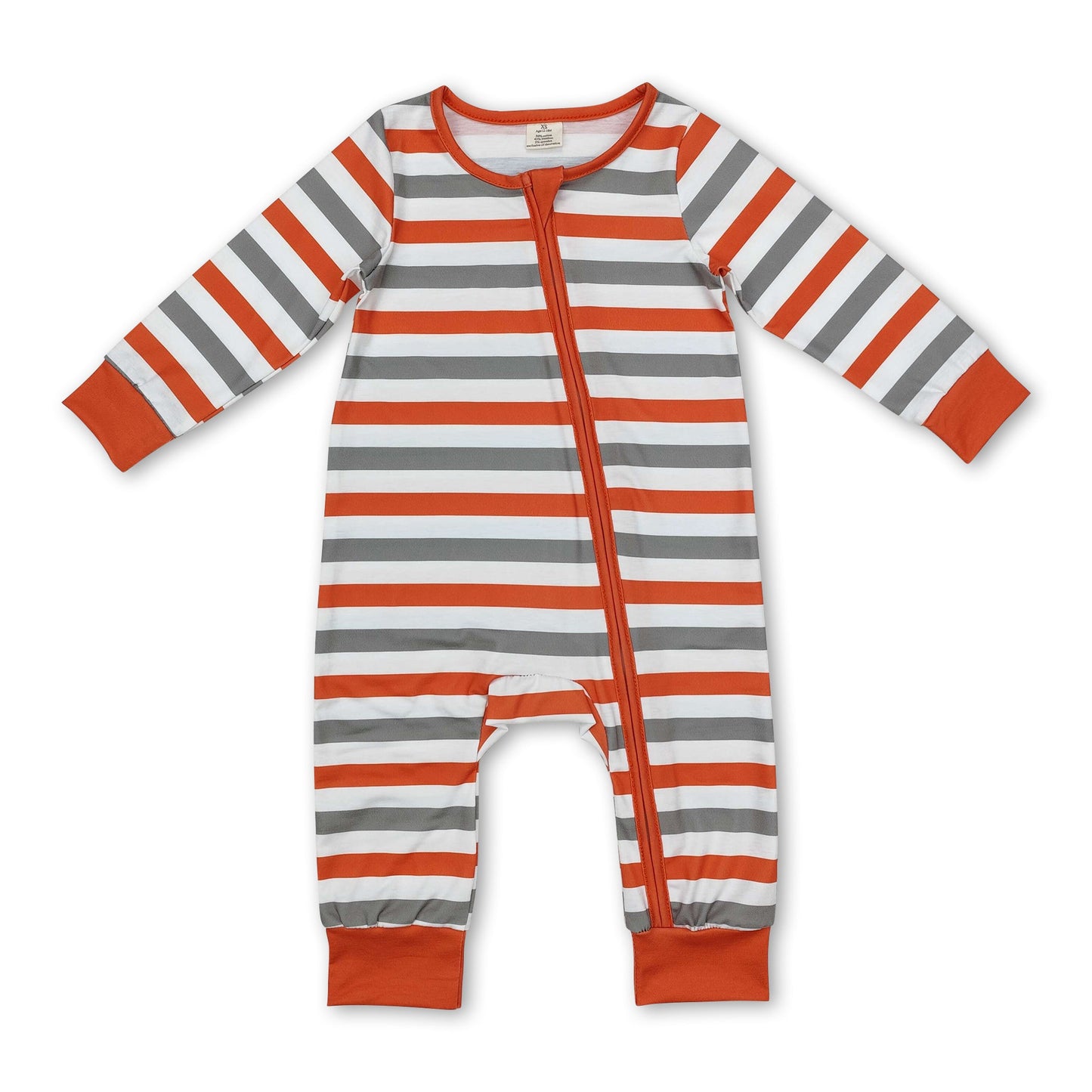 Long sleeves stripe baby kids fall zipper romper