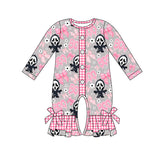 Boo bow scream baby girls Halloween romper