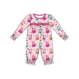 Hot pink pumpkin basket baby girls Halloween romper