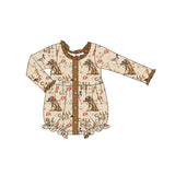 Ruffle long sleeves call me dog duck girls hunting romper