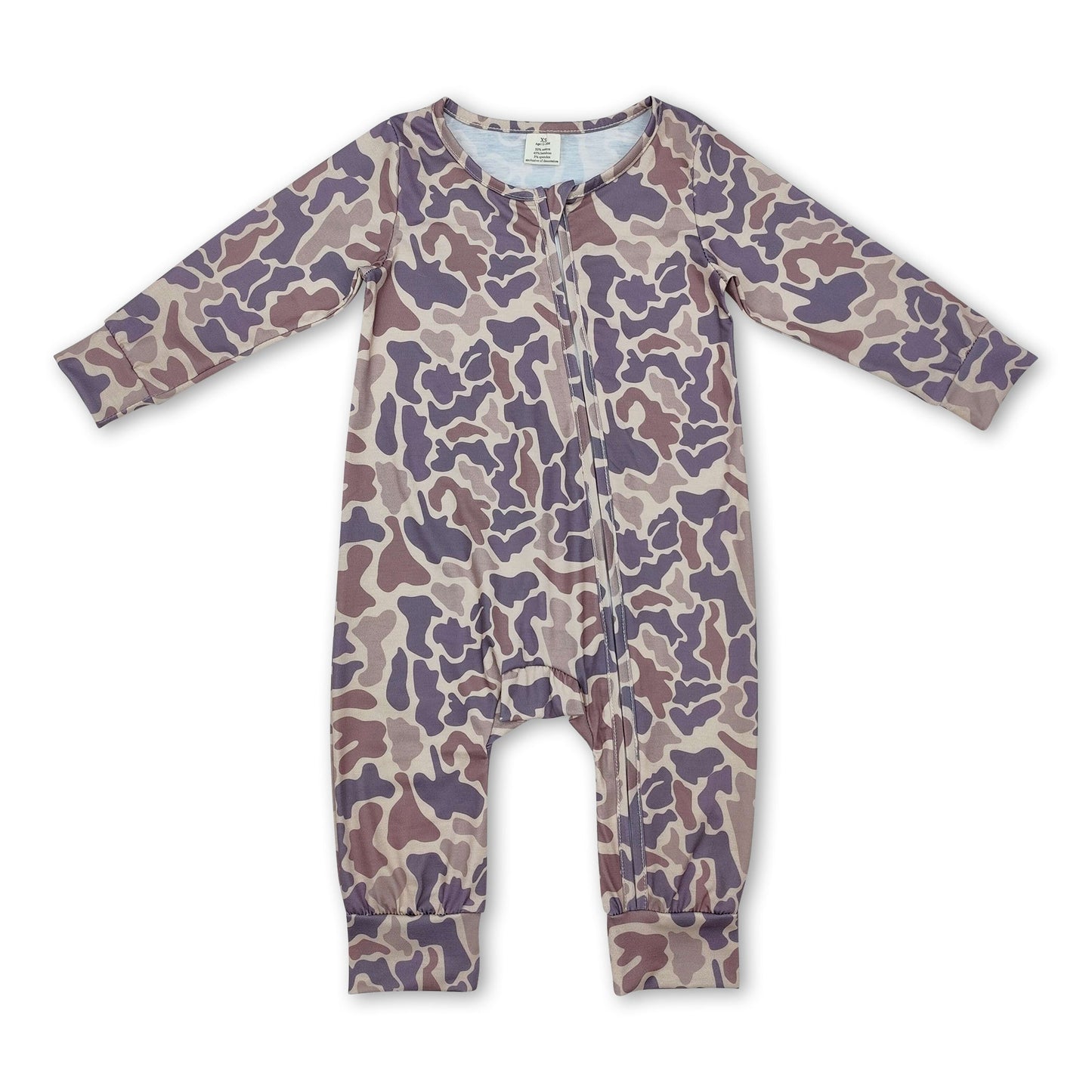 Khaki camo long sleeves baby kids zipper romper