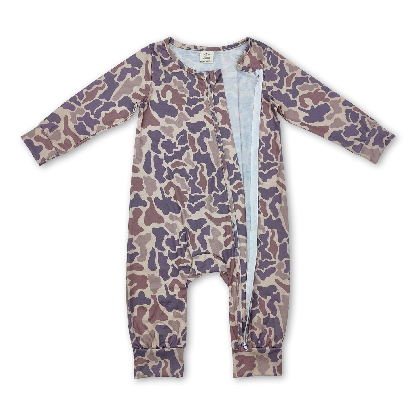 Khaki camo long sleeves baby kids zipper romper