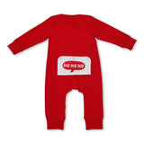 HO HO HO red santa baby boy zipper Christmas romper