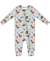 Guitar boots cactus western baby boy zipper romper