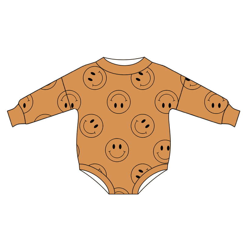 Long sleeves smile print baby kids romper